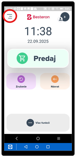 Aplikácia Besteron_Menu