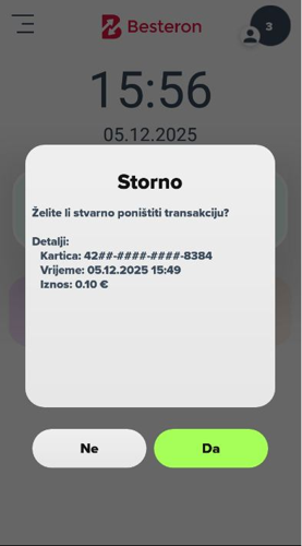 Storno Besteron terminal