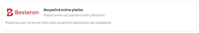 WooCommerce_platobna brana Besteron_jednoduche zobrazenie