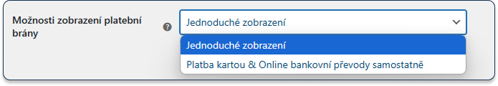 Možnosti zobrazení platební brány Besteron